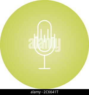 Unique Mic Vector Line Icon Stock Vector