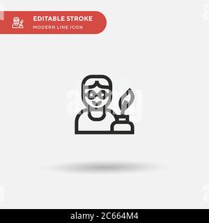 Writer Simple vector icon. Illustration symbol design template for web mobile UI element. Perfect color modern pictogram on editable stroke. Writer icons for your business project Stock Vector