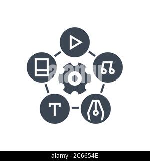 Content Management Vector Glyph Icon Stock Vector