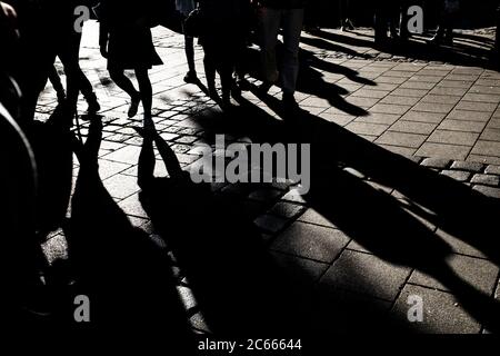 Shadow of persons, Munich, Bavaria, Germany Stock Photo