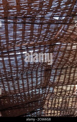 thatched roof in a souk, Marrakech, Morocco Stock Photo