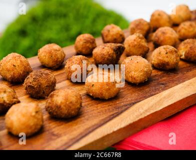 Deep fried mac and cheese balls Stock Photo