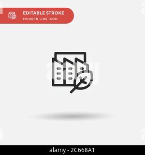 Eco Factory Simple vector icon. Illustration symbol design template for web mobile UI element. Perfect color modern pictogram on editable stroke. Eco Stock Vector