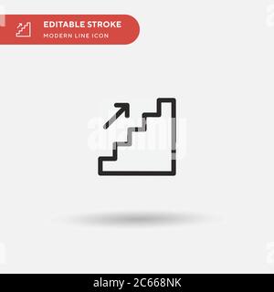 Stairs Simple vector icon. Illustration symbol design template for web mobile UI element. Perfect color modern pictogram on editable stroke. Stairs ic Stock Vector