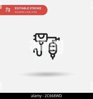 Tatoo Machine Simple vector icon. Illustration symbol design template for web mobile UI element. Perfect color modern pictogram on editable stroke. Ta Stock Vector