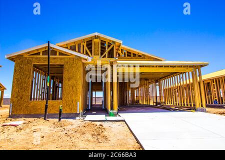 Brand New One Level Home Under Construction Stock Photo