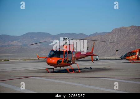 Helicopter flight over Grand Canyon, USA Stock Photo