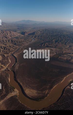 Helicopter flight over Grand Canyon, USA Stock Photo