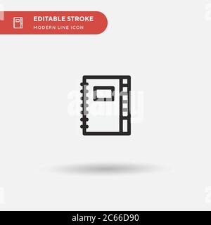 Diary Simple vector icon. Illustration symbol design template for web mobile UI element. Perfect color modern pictogram on editable stroke. Diary icon Stock Vector