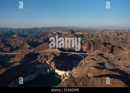 Helicopter flight over the Grand Canyon, USA Stock Photo