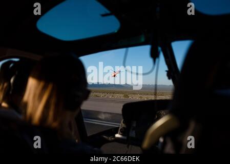 Helicopter flight over Grand Canyon, USA Stock Photo