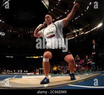 New York, United States. 03rd Feb, 2006. John Godina was fourth in the shot put in the 99th Millrose Games at Madison Square Garden in New York City, N.Y. on Friday, February 3, 2006. Photo via Credit: Newscom/Alamy Live News