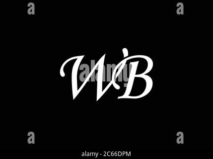 Initial Monogram Letter W B Logo Design Vector Template. WB Letter Logo Design Stock Vector