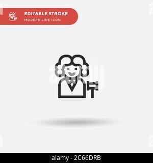 Judge Simple vector icon. Illustration symbol design template for web mobile UI element. Perfect color modern pictogram on editable stroke. Judge icons for your business project Stock Vector