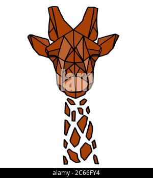 Beautiful giraffe geometric triangle shape design Stock Photo