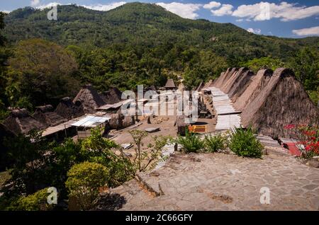 A traditional old village of Ngada tribe in Bajawa region in Flores island, Indonesia Stock Photo