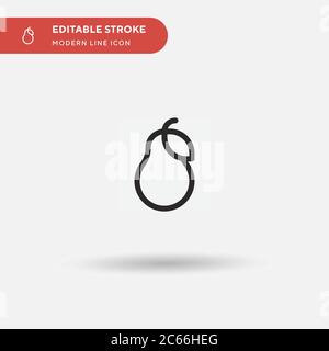 Pear Simple vector icon. Illustration symbol design template for web mobile UI element. Perfect color modern pictogram on editable stroke. Pear icons for your business project Stock Vector