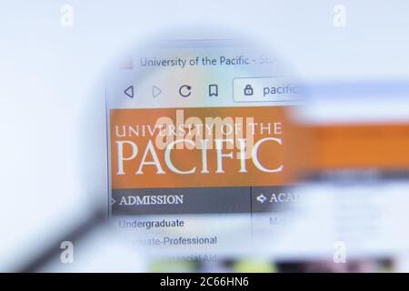 Moscow, Russia - 1 June 2020: University of the Pacific website with logo, Illustrative Editorial Stock Photo