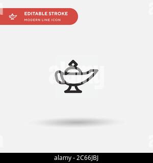 Magic Lamp Simple vector icon. Illustration symbol design template for web mobile UI element. Perfect color modern pictogram on editable stroke. Magic Lamp icons for your business project Stock Vector