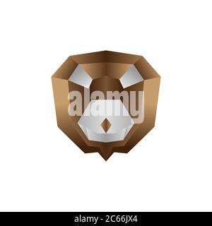 origami lion colorful vector design template illustration Stock Vector