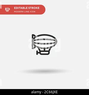 Zeppelin Simple vector icon. Illustration symbol design template for web mobile UI element. Perfect color modern pictogram on editable stroke. Zeppelin icons for your business project Stock Vector