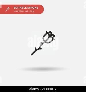 Rose Simple vector icon. Illustration symbol design template for web mobile UI element. Perfect color modern pictogram on editable stroke. Rose icons for your business project Stock Vector