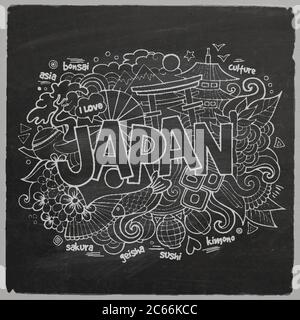 Japan Hand Lettering Japan hand lettering and doodles elements background Stock Vector Image ...