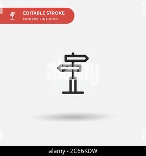 Signpost Simple vector icon. Illustration symbol design template for web mobile UI element. Perfect color modern pictogram on editable stroke. Signpost icons for your business project Stock Vector