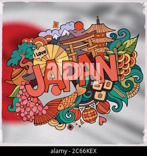Japan Hand Lettering Japan country hand lettering and doodles elements Stock Vector Image ...
