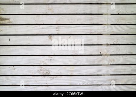 White colored old wooden wall for background or banner Stock Photo
