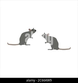 Rat illustration, isolated object on a white background Stock Vector