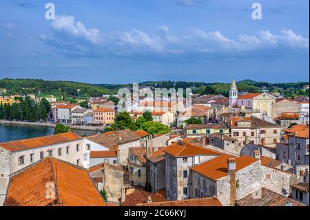 View of the old town of Porec, Istria, Croatia, Europe Stock Photo