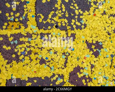 Confetti on pavement, Mardi Gras, Carnival, Basel Carnival, Basel, Switzerland, Europe Stock Photo