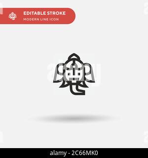 Ganesha Simple vector icon. Illustration symbol design template for web mobile UI element. Perfect color modern pictogram on editable stroke. Ganesha icons for your business project Stock Vector