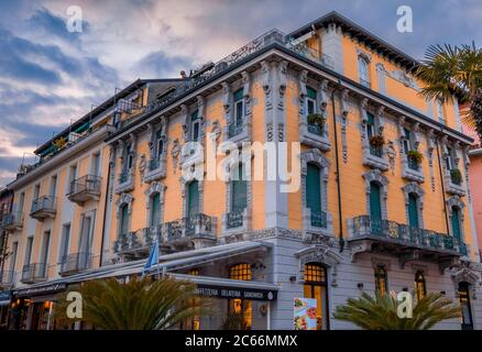 Old town in Salo on Lake Garda, Lago di Garda, Lombardy, Italy, Europe Stock Photo