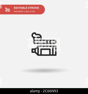 Toothpaste Simple vector icon. Illustration symbol design template for web mobile UI element. Perfect color modern pictogram on editable stroke. Toothpaste icons for your business project Stock Vector