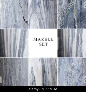 texture set of different kinds of stones Stock Photo