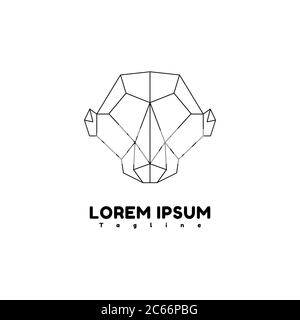 monkey geometry vector design template illustration Stock Vector