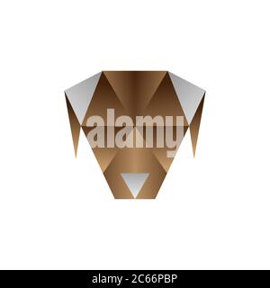 origami dog colorful vector design template illustration Stock Vector