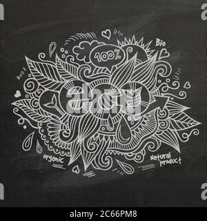 Eco hand lettering On Chalkboard Stock Vector