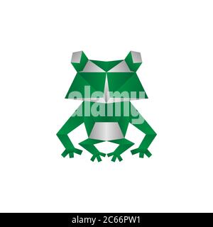 origami frog colorful vector design template illustration Stock Vector