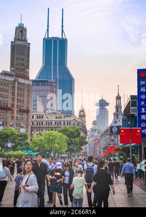 China, Shanghai City, Nanjin Lu, Avenue Stock Photo