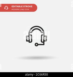 Headset Simple vector icon. Illustration symbol design template for web mobile UI element. Perfect color modern pictogram on editable stroke. Headset icons for your business project Stock Vector