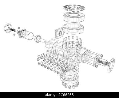 Blowout preventer. 3D illustration Stock Photo