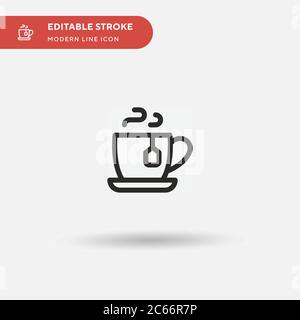 Tea Simple vector icon. Illustration symbol design template for web mobile UI element. Perfect color modern pictogram on editable stroke. Tea icons for your business project Stock Vector