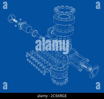 Blowout preventer. 3D illustration Stock Photo