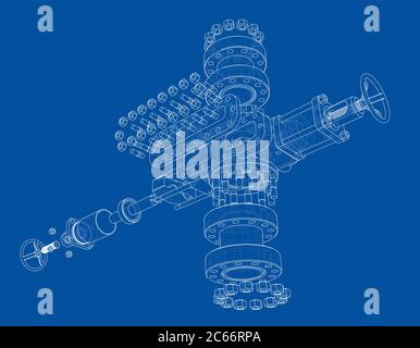 Blowout preventer. 3D illustration Stock Photo