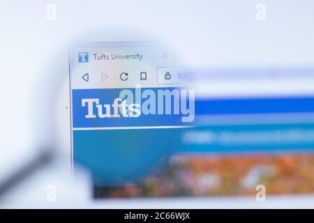 Moscow, Russia - 1 June 2020: Tufts University website with logo, Illustrative Editorial Stock Photo