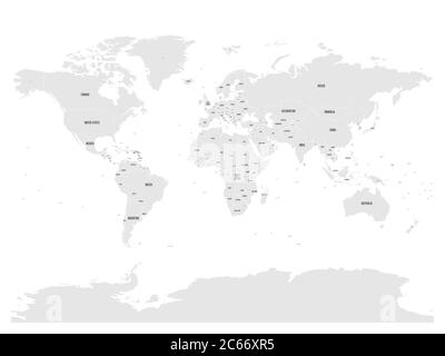 Political map of world with in grey. EPS10 vector illustration. Stock Vector
