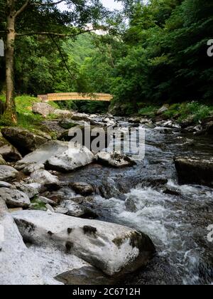 Bridge over the East Lyn River, Lynmouth, Exmoor, Devon, UK Stock Photo